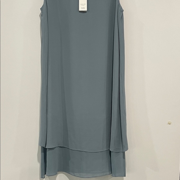Eileen Fisher Silk Georgette Crepe Dress in Gray - Picture 3 of 8